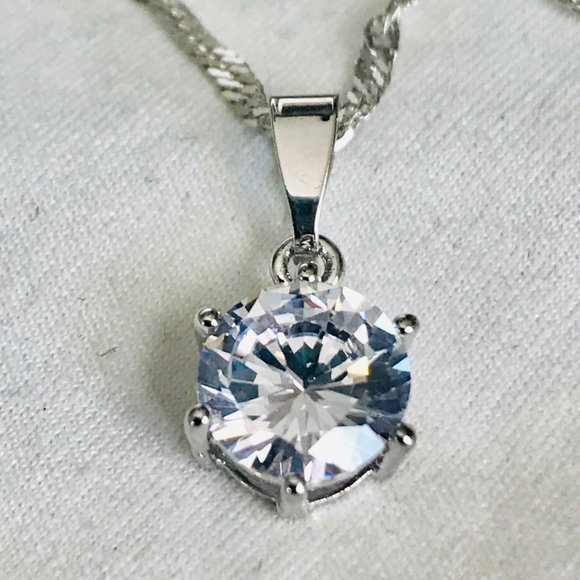 Simply Elegant Classic 2CT Solitaire AAAAA Diamonique Necklace - Picture 6 of 6